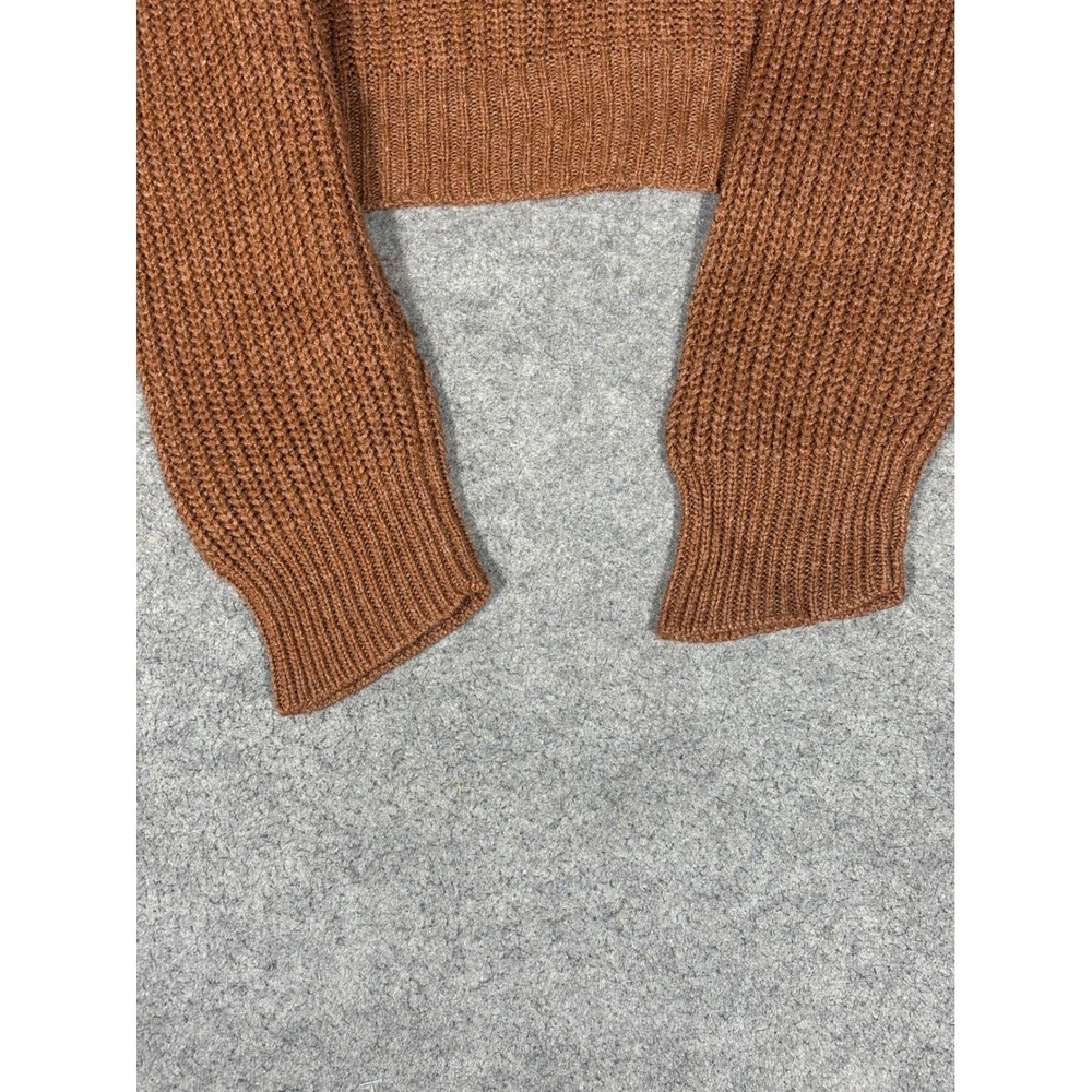Weatherproof Vintage Mens Large Brown Acrylic Knit Mock Neck Button Sweater L - Picture 4 of 11